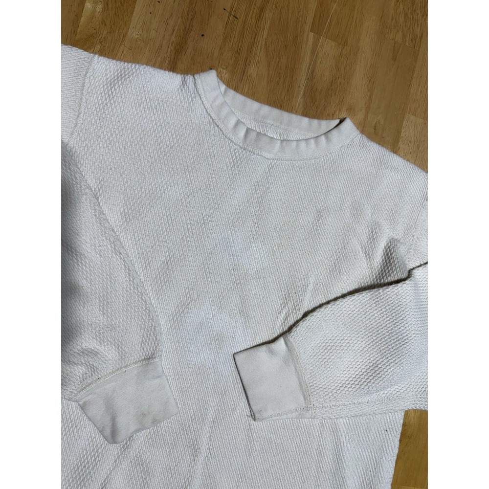 Vintage 1993 US Military ECW Thermal Shirt Mens Large Cotton Waffle Cut Hem